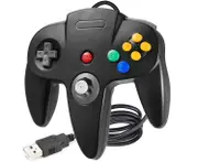 USB Retro N64 Controller, Classic Retro N64 Wired USB PC Game pad Joystick for Windows PC MAC Linux Raspberry Pi 3 Genesis Higan