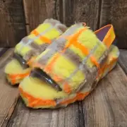 WOMENS US 11 UGG FLUFF YEAH SLIDE PLAID PUNK YELLOW SLINGBACK SLIPPER SANDAL