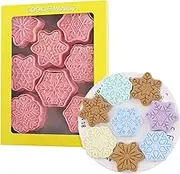 8Pcs Snowflake Biscuit Mould Set, 3D Winter Snowflake Cookie Mould with Different Shapes Used for Baking DIY Biscuit Decorative Articles