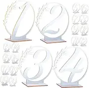 PLAFOPE 20 pcs Elegant Acrylic Table Numbers Wedding Table Numbers with Base for Reception Party Event Decoration Stylish Sign