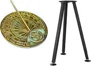 MEDIEVAL CRAFT Brass Gardeners Reflection Sundial Solid Verdigris Highlights with Stand