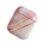 Marble Pattern Wireless Earphones Charging Box Protective Case for Apple AirPods 1/2 CORAL COLOR