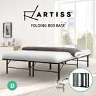 Artiss Folding Bed Frame Double Size Foldable Metal Base Mattress Platform Black