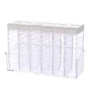 (White)Condiment Storage Tank Transparent Two Way Opening Lid Spice Dispenser HG