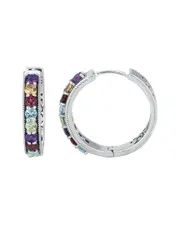 Samuel B. Silver 2.20 ct. tw. Gemstone Hoops