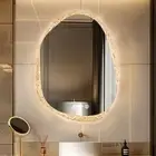 Irregular Wall LED Mirror Clear-crystal Glass Frame Vanity Mirror with Backlit