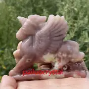 1pc Natural Firework Jasper Unicorn Quartz Crystal Skull Carved Figurines 3.5"