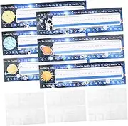 Angoily 1 Set Name Sticker Classroom Desk Nameplates Tags Paper Desk Name Tags Classroom Decorations Plates Kindergarten Strips Nameplates Students Label Room for Students Label Paper