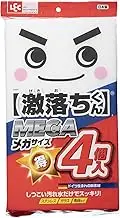 LEC Super Drop MEGA S-809 Large Capacity Pack of 4 Melamine Sponge (1 Piece: 7.1 x 1.1 x 12.2 x 12.2 inches (18 x 2.9 x 31 cm) Removes Dirt with Just Water