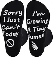 [Risipu] Mum To Be Gifts for Women - Sorry I Just Can't Today I'm Growing a Tiny Human - Non-Slip Pregnancy Labor Sock Novelty Fluffy Socks New Mum Gifts Ideas
