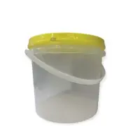 NNEDSZ Bulk 10 x 2.2L Honey Bucket with Lid - 3Kg Clear Tamper Proof Plastic Tub