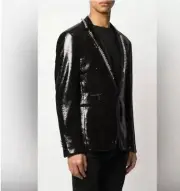 Phillip Plein Sequin Blazer Jacket Black Man’s Italy Size 52
