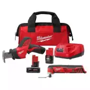 Milwaukee Compact Reciprocating Saw Kit 12V Li-Ion HACKZALL Cordless Plastic Red