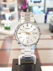 Casio Analog Silver Metal Band Mens Watch Original Brand New Gold Silver Style