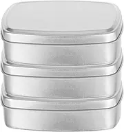 Hoement Metal Candy Tin Aluminum Cream Box Small Containers Lid Storage Case for Soap Travel Outdoor Lightweight
