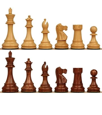 Hastha Kalalu Staunton Style Wooden Chess Pieces Hand Carved Rosewood & Boxwood