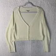 American Eagle Women’s White Light Cardigan Sweater Size Medium Button NWT