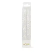 Pearlised White Spiral Cake Candles 12pk