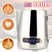 600ml Stainless Steel Jug Pitcher Latte Coffee Thermometer Milk Frothing Jug AU