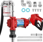 Poxurio Fuel Transfer Pump, 10GPM 12V Transfer Pump with Discharge Hose