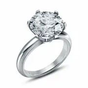 Classic Prong Design 3.00 CT Solitaire Round Shape Stone Engagement Ring
