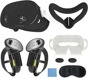 Crspexil Shock-Absorbing Silicone Cover for Meta Quest 3S |7-in-1 Protective Case with Damping Dots, Anti-Scratch, Easy Install，Lens Protection, Oil-Resistant Non-Yellowing VR Accessories (Black)