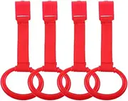 Vaguelly Infant Bed Pull Ring Set for Baby 4 Pieces Boys and Girls Pull up Bar Toddler Stand Ring Handle Baby Walking Assistant Red