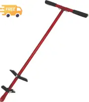Compost Aerator Non-Rust Steel Adjustable Handle 36 Inch Vinyl Grip
