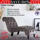 Chaise Longue Daybed Sunlounger Sunbed Scroll Seat Velvet Sofa Grey vidaXL NEW