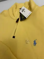 NWT Polo Ralph Lauren Men’s 1/4 Zip Pullover Yellow Sweater Long Sleeve XL