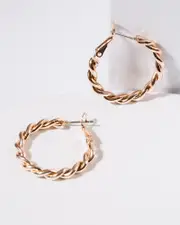 Rose Gold Twisted Hoop Earrings