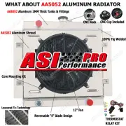 Radiator 3Row+SHROUD FAN+RELAY Fit 68-80 Ford Escort Mk1 Mk2 PINTO MEXICO RS2000