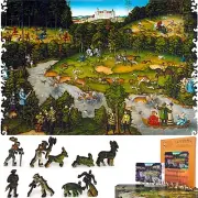 Wooden Jigsaw Puzzle by FoxSmartBox - 485 Pcs - Hunting near Hartenfels Castle