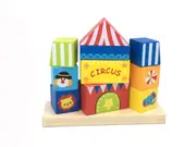 Tooky Toy Circus Block Tower Toddler/Baby 18m+ Educational Wooden Stacking Toy