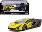 2021 Lamborghini Sian FKP 37 #63 1/18 Diecast Model Car Yellow Metallic Black...