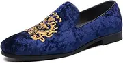 [Movefad] Men Slip-On Loafers Velvet Leather Oxfords Luxury Party Dress Shoes Nightclub Shoes