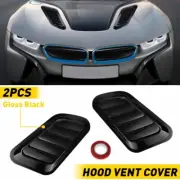 2X Air Flow Hood Intake Bonnet Scoop Cover Vent Car Black Decorative Universal