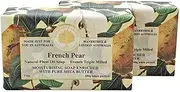 Wavertree & London French Pear Scented Natural Soap (2 Bars), 7oz Moisturizing French Triple Milled Soap Bars enriched with shea butter - Pure Plant Oil Bath & Body Soap for All Skin Types