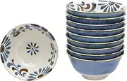 New (Amazon.co.jp Exclusive) (Commercial Use) Set of 10 Noodle Bowls (Small), Selected by Okinawa Aunt, Yachimun Pattern, Tropical Tableware, Can Be Used for Anything, Small