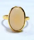 Natural Opal Gemstone Solitaire Ring Handmade Jewelry 14K Yellow Gold ring Z570