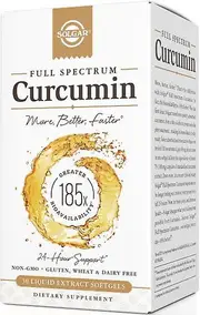Solgar Full Spectrum Curcumin 185 Softgels, 30