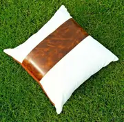 Linen Connections Genuine Leather Patchwork Cushion Cover Pillow Cover Leather Pillow Leather Cushion Vintage Leather Tan Pillow Cover