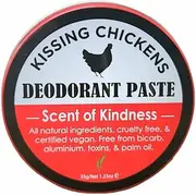 Kissing Chickens Bicarb-free Deodorant Paste - Certified Vegan, Organic Ingredients, Plastic Free, developed in the heat & humidity of North Qld – one application lasts all day – 35g… (Scent of Kindness)