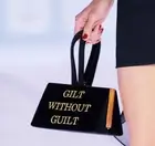 AW22 MOSCHINO Couture Jeremy Scott Black Velvet Handbag "Gilt Without Guilt"