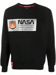 ALPHA INDUSTRIES NASA LOGO REFLECTIVE SWEATSHIRT MEN PULLOVER 12633103