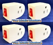 4X Grounded On/Off LIGHTED POWER SWITCH Single AC Wall Plug Electrical Outlet