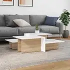 vidaXL Coffee Tables 2 pcs Sonoma Oak and White Engineered Wood STP