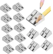 COHEALI Aluminum Alloy Pencil Sharpeners Mini Size Double Holes Portable Efficient Sharpening Great for Teachers Boys and Girls Office