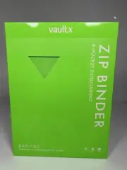 Vault X Neon Green Exo Tec Zip Binder 9 Pocket Side Loading Holds 360 Cards TCG