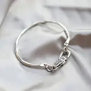 [HEYONA] Women Jewelry 925 Silver Sterling Bracelet Fashion Cuff Bangle Chain Bracelets, Vintage Bangle Adjustable Lobster Clasp Amulet Bracelet Jewelry Clothing (Color : Silver)